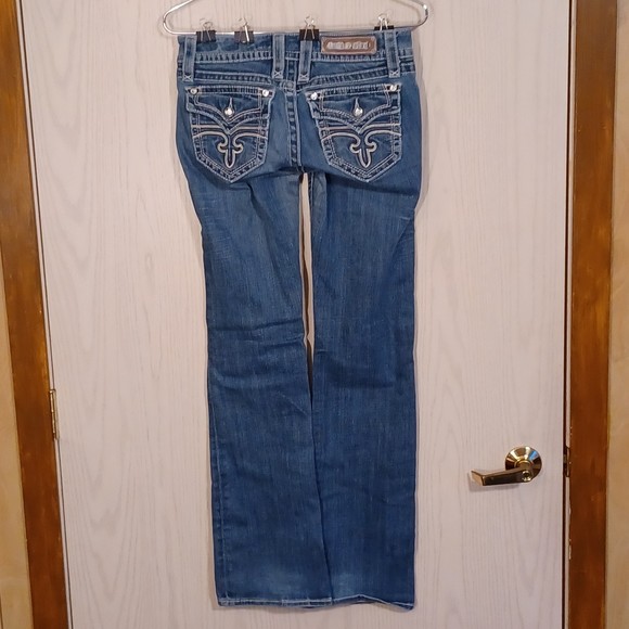 Rock Revival Celine Jeans, Size 29, Boot Cut, 32W x 32L, Low-Rise, Bedazzled - Picture 2 of 8
